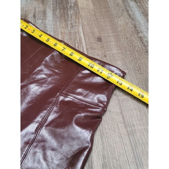 Spanx Faux Patent Leather Leggings Medium Burgundy Red - Picture 6 of 8